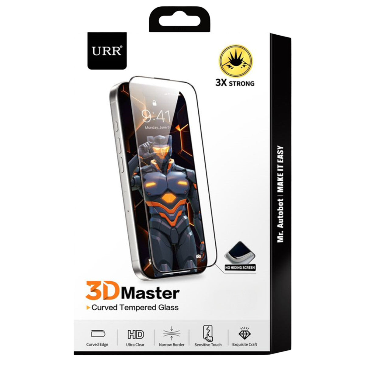 URR Apple iPhone 16 Plus 3D Master Curved HD Cam Ekran Koruyucu